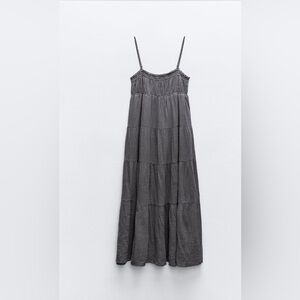 ZARA COTTON GAUZE MIDI DRESS